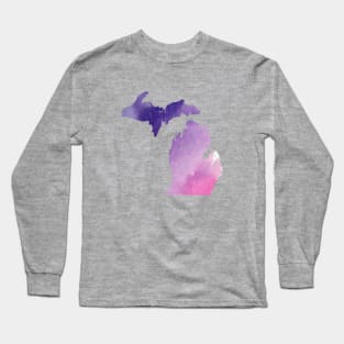 Watercolor Michigan Long Sleeve T-Shirt